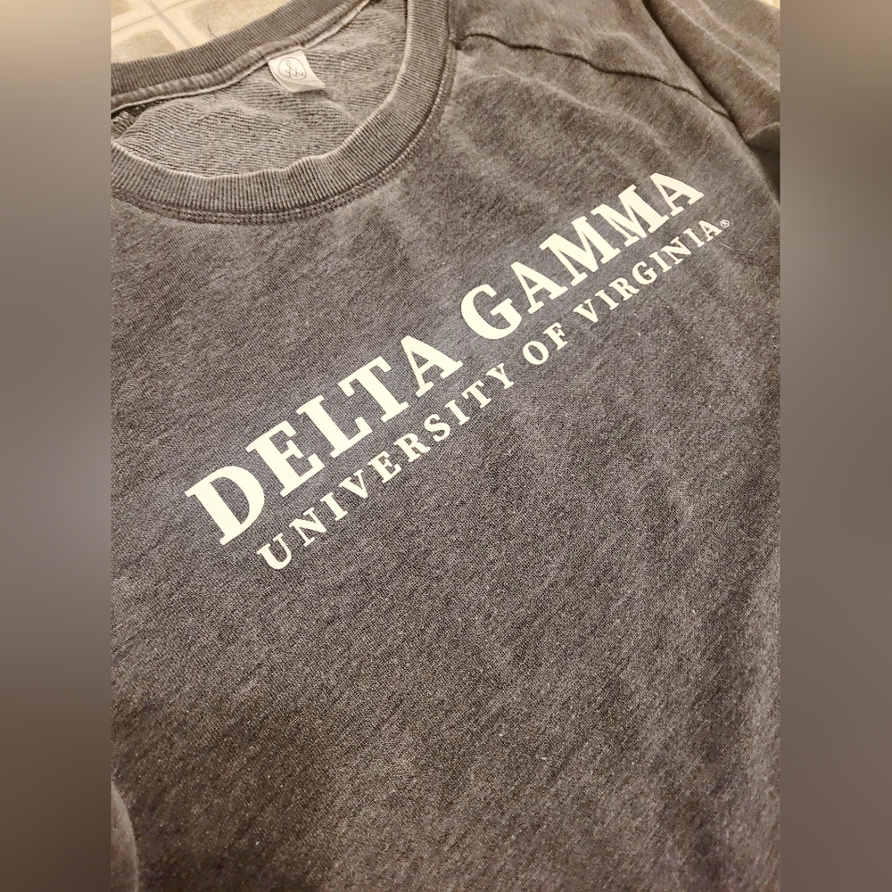 University of Virginia UVA Sweatshirt Gray Delta Gamma Sorority Women's Size XL